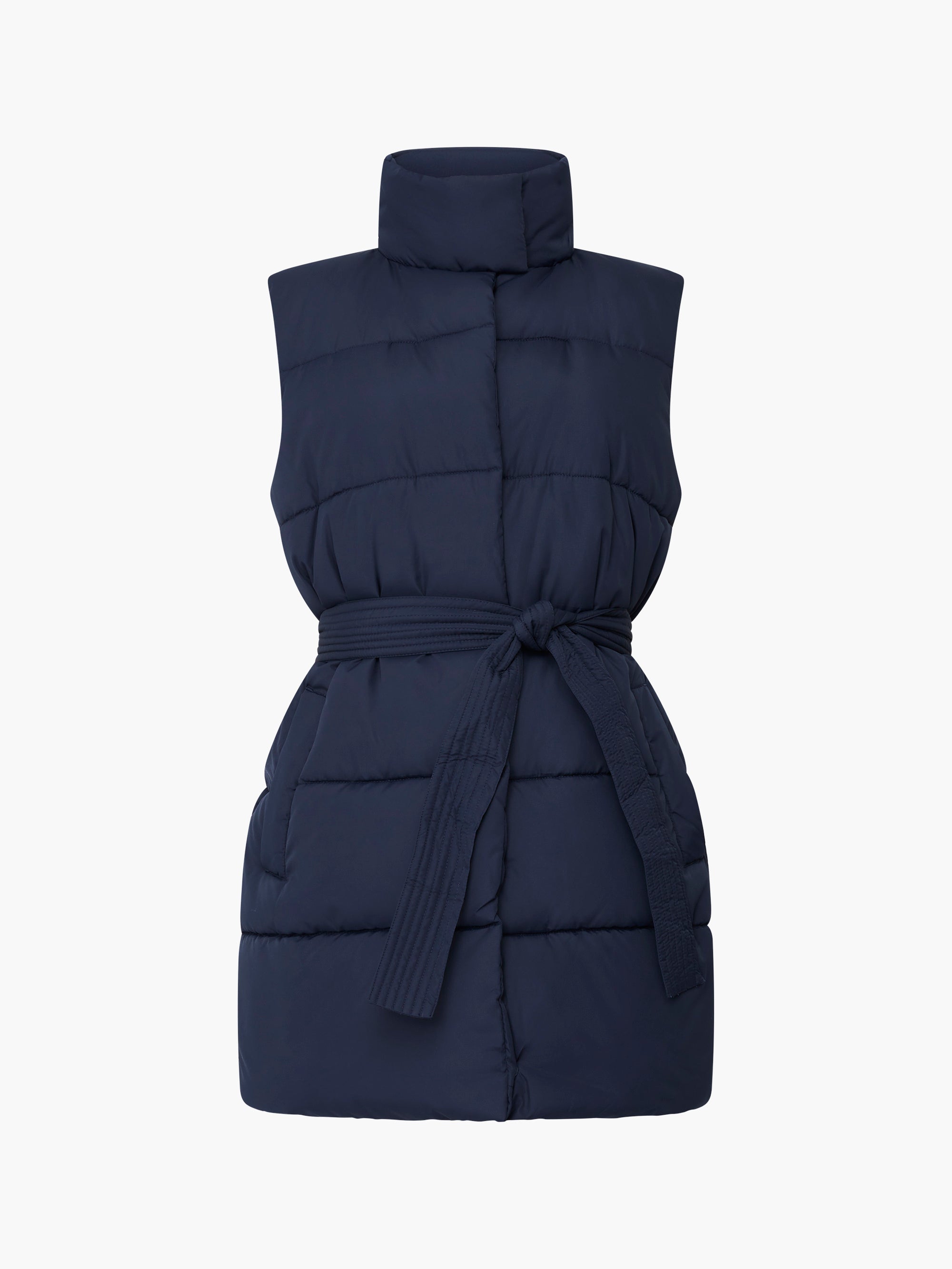 Funnel Neck Belted Gilet