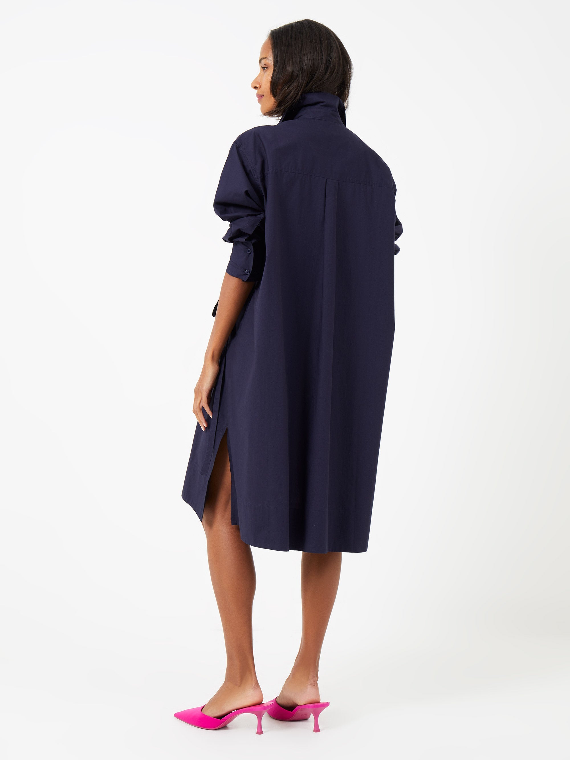 Rhodes Poplin Shirt Dress Marine | French Connection EU