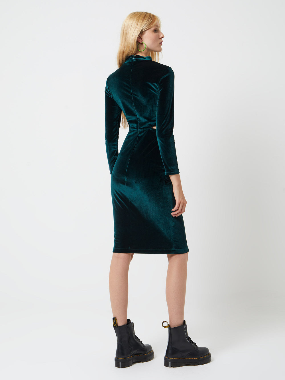 Sula Velvet Jersey Cut Dress Out French EU Connection 