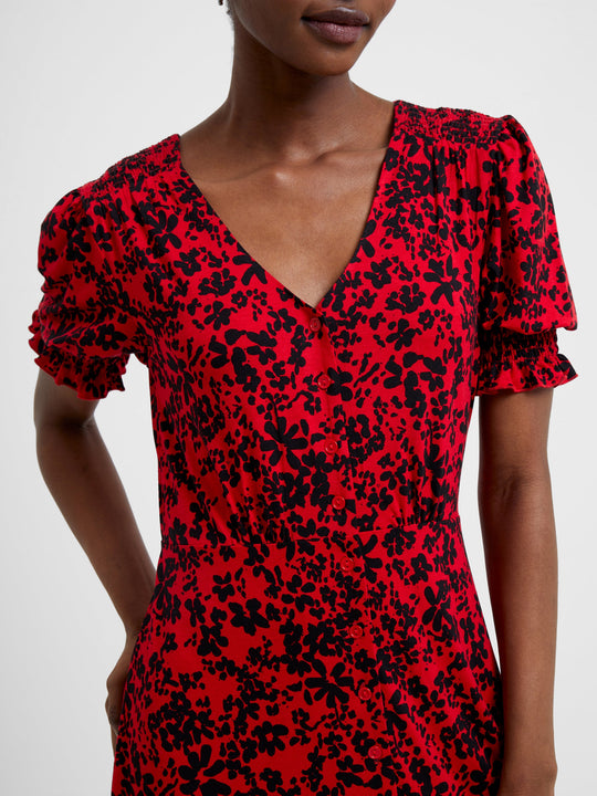Vee Button-Through Dress