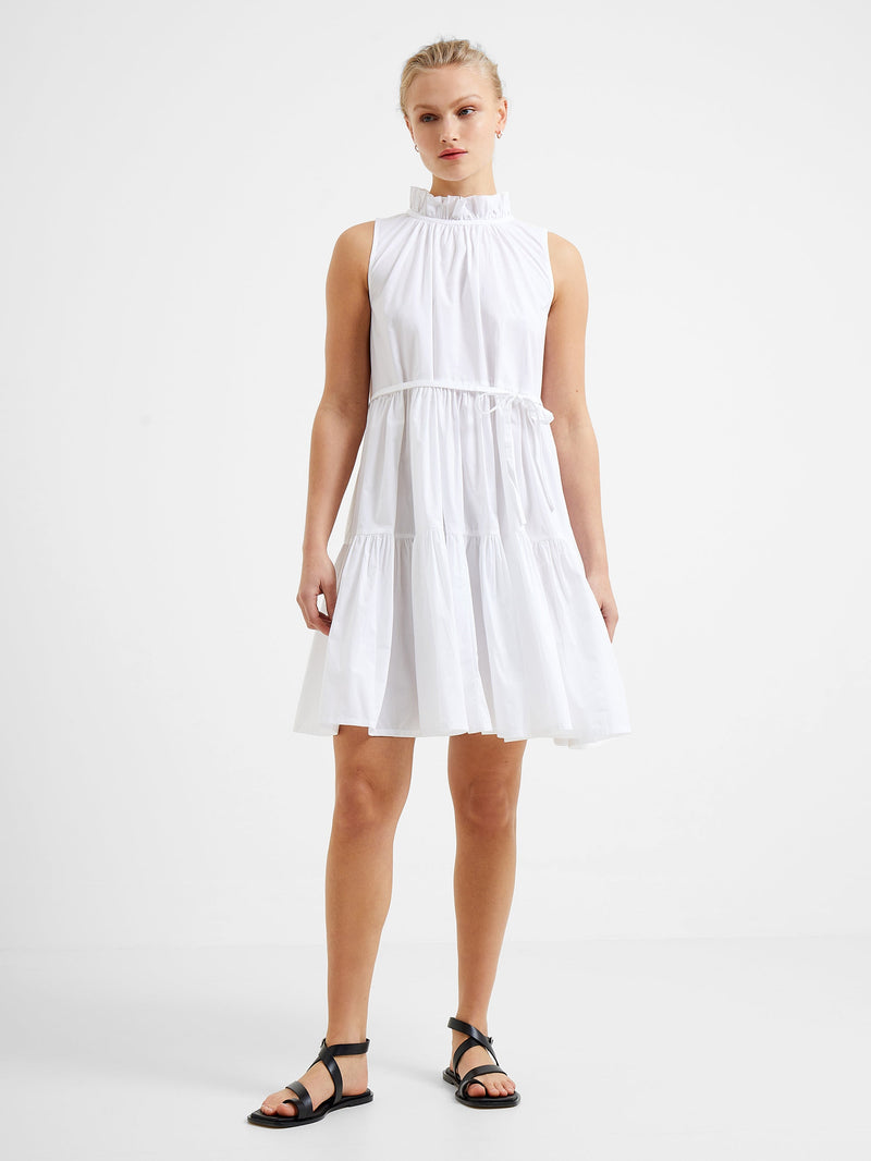 Rhodes Poplin Sleeveless Tiered Mini Dress French Connection EU