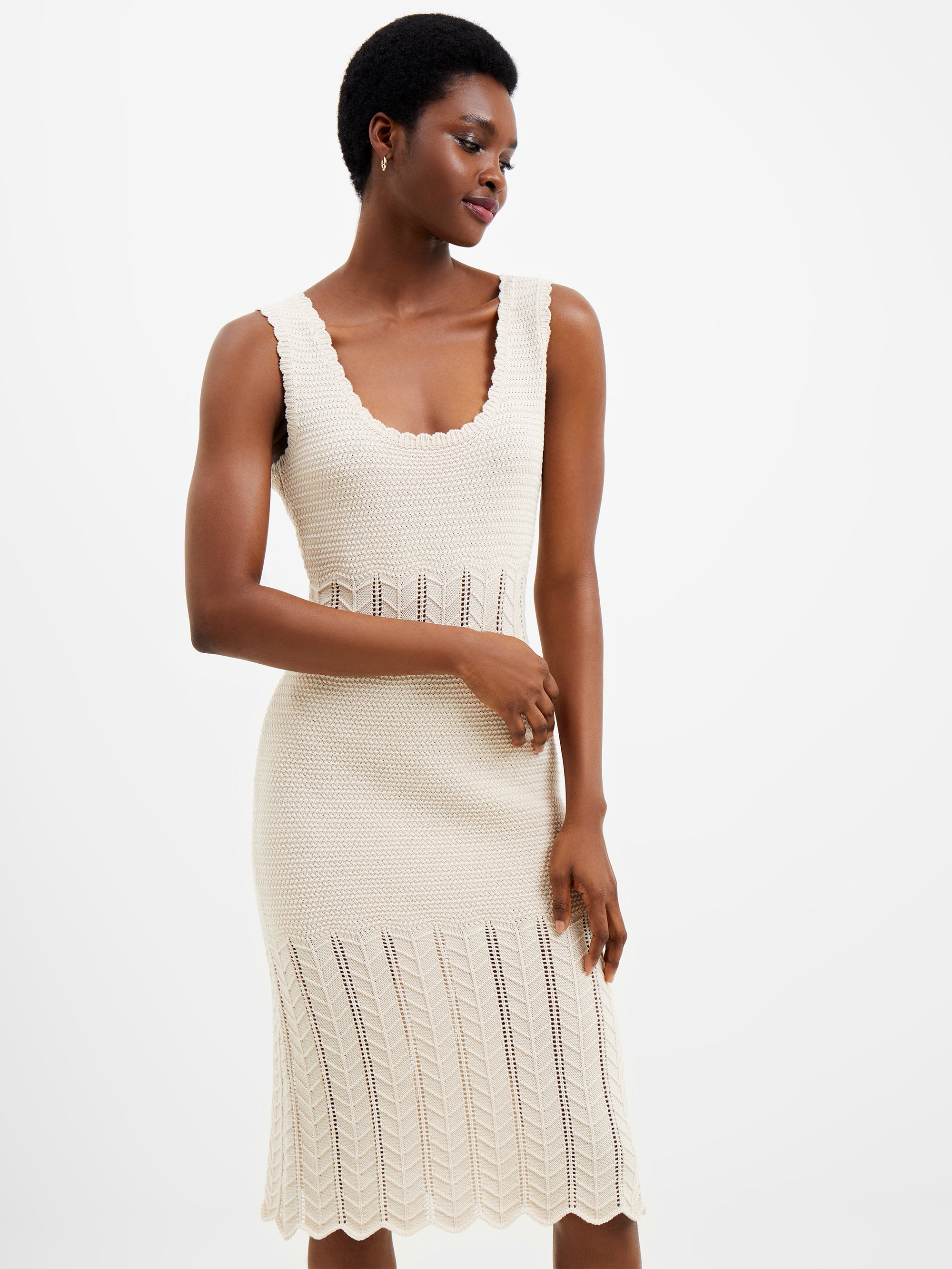 Nellis Cotton Crochet Scallop Dress