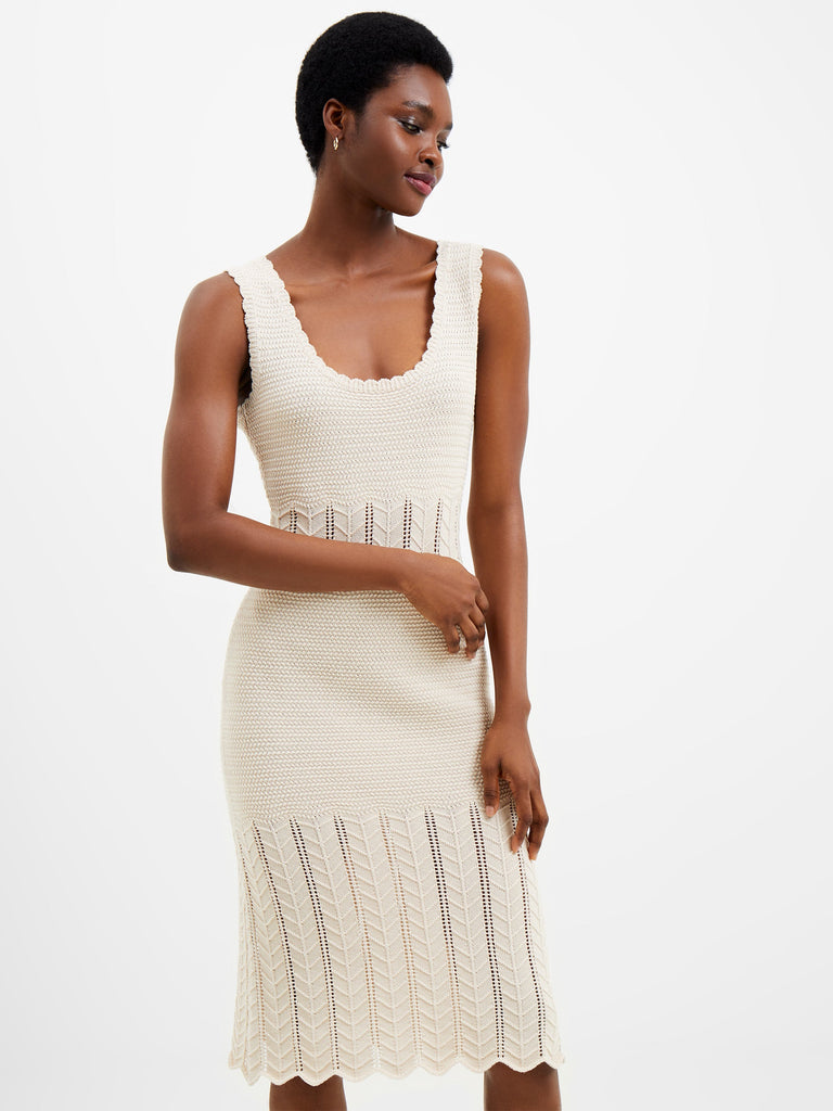 Nellis Cotton Crochet Scallop Dress French Connection EU