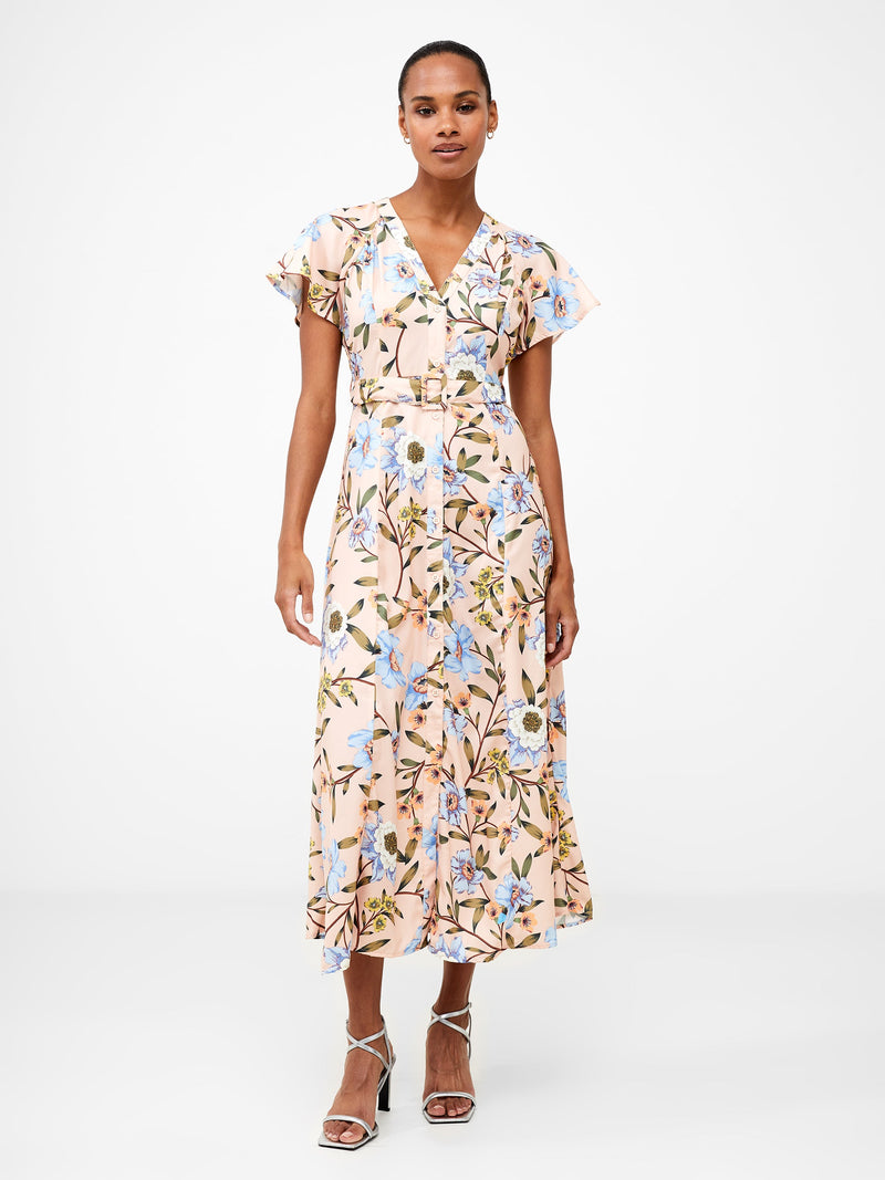 Floral Button Through Belted Midi Dress French Connection EU