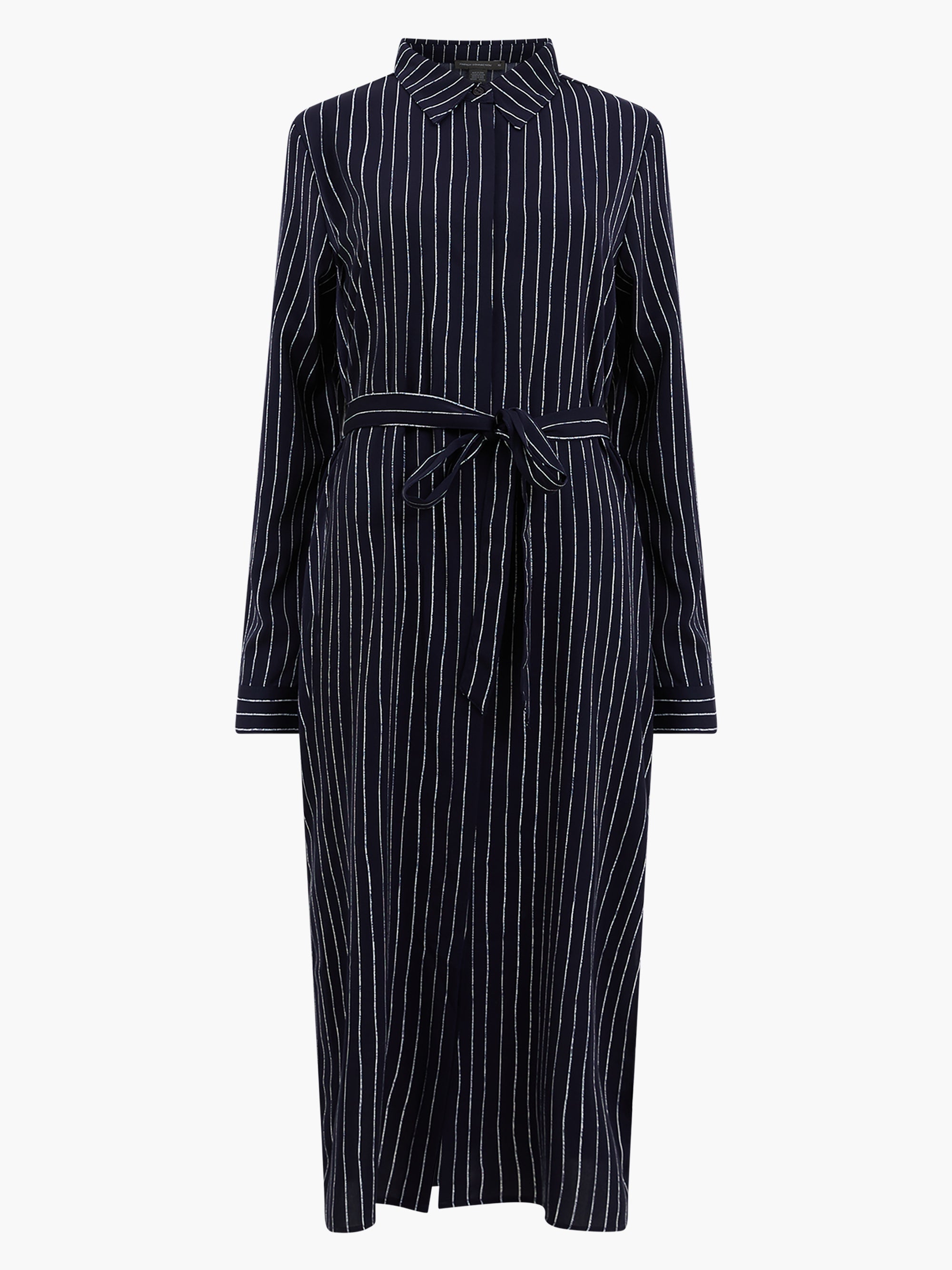 Pinstripe Button Through Shirt Dress