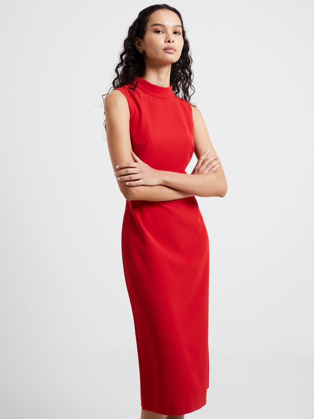 Echo Crepe Mock Neck Dress | French Connection EU