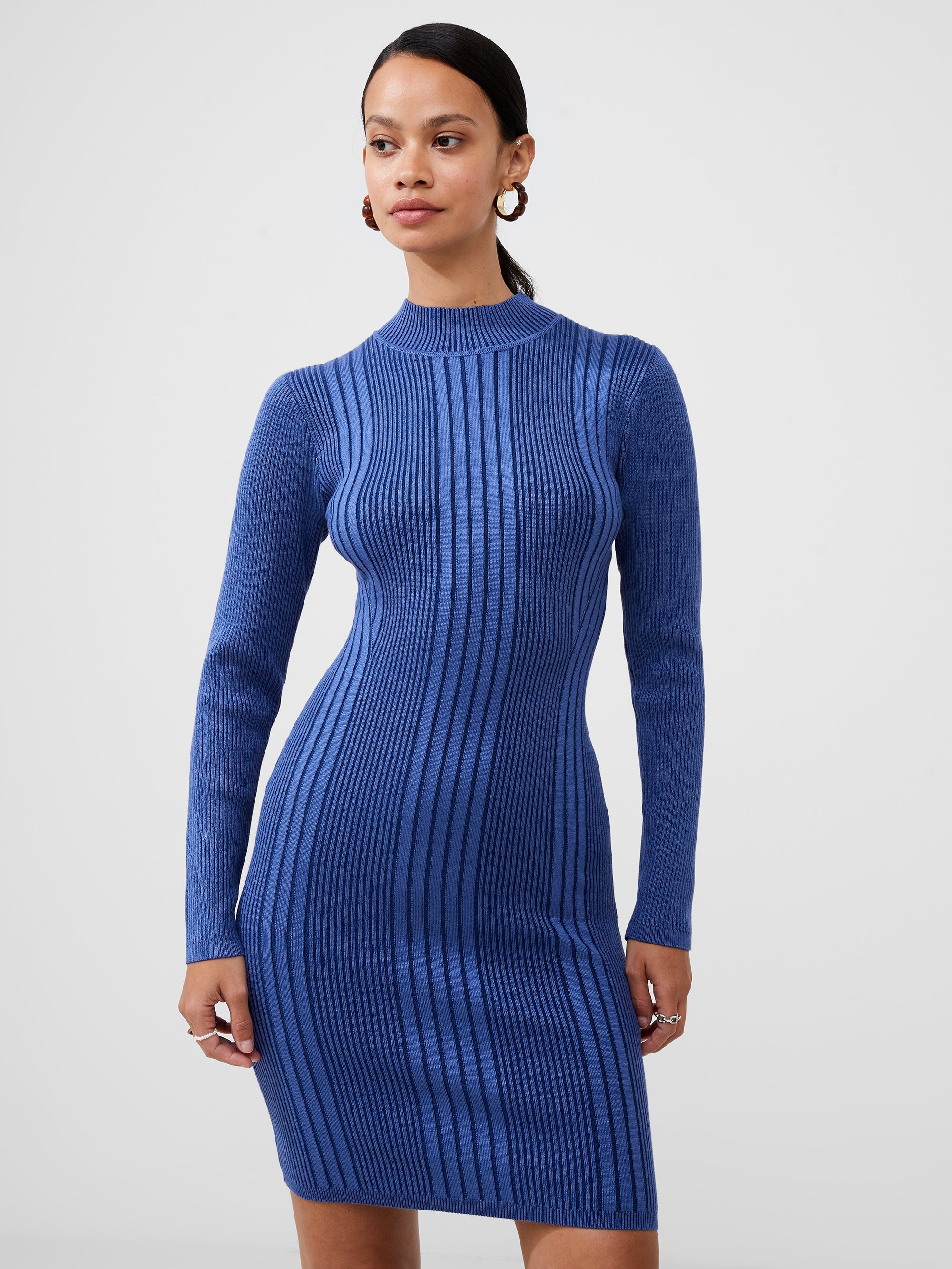 Mari Knit Roll Neck Mini Dress