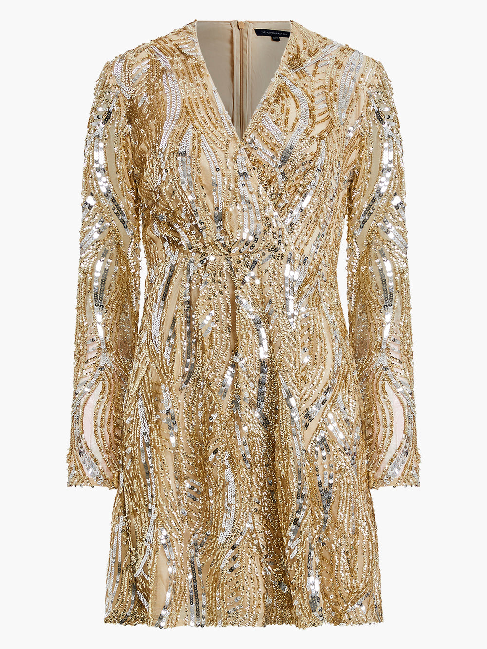 French connection gold sequin dress hotsell