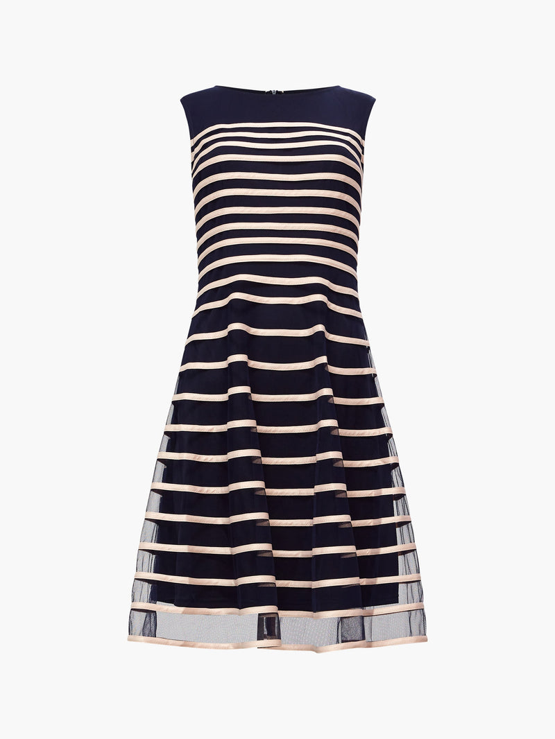 Sheer Stripe Mini Dress