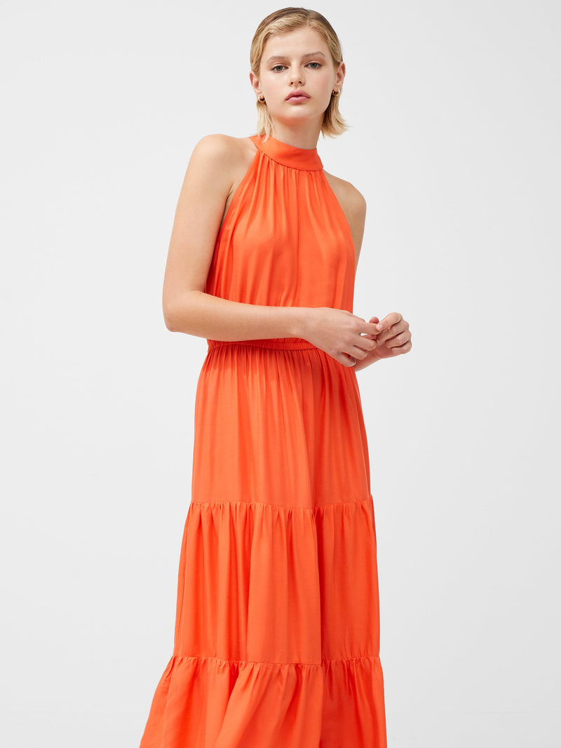 Halter Viscose Tiered Maxi Dress | French Connection EU
