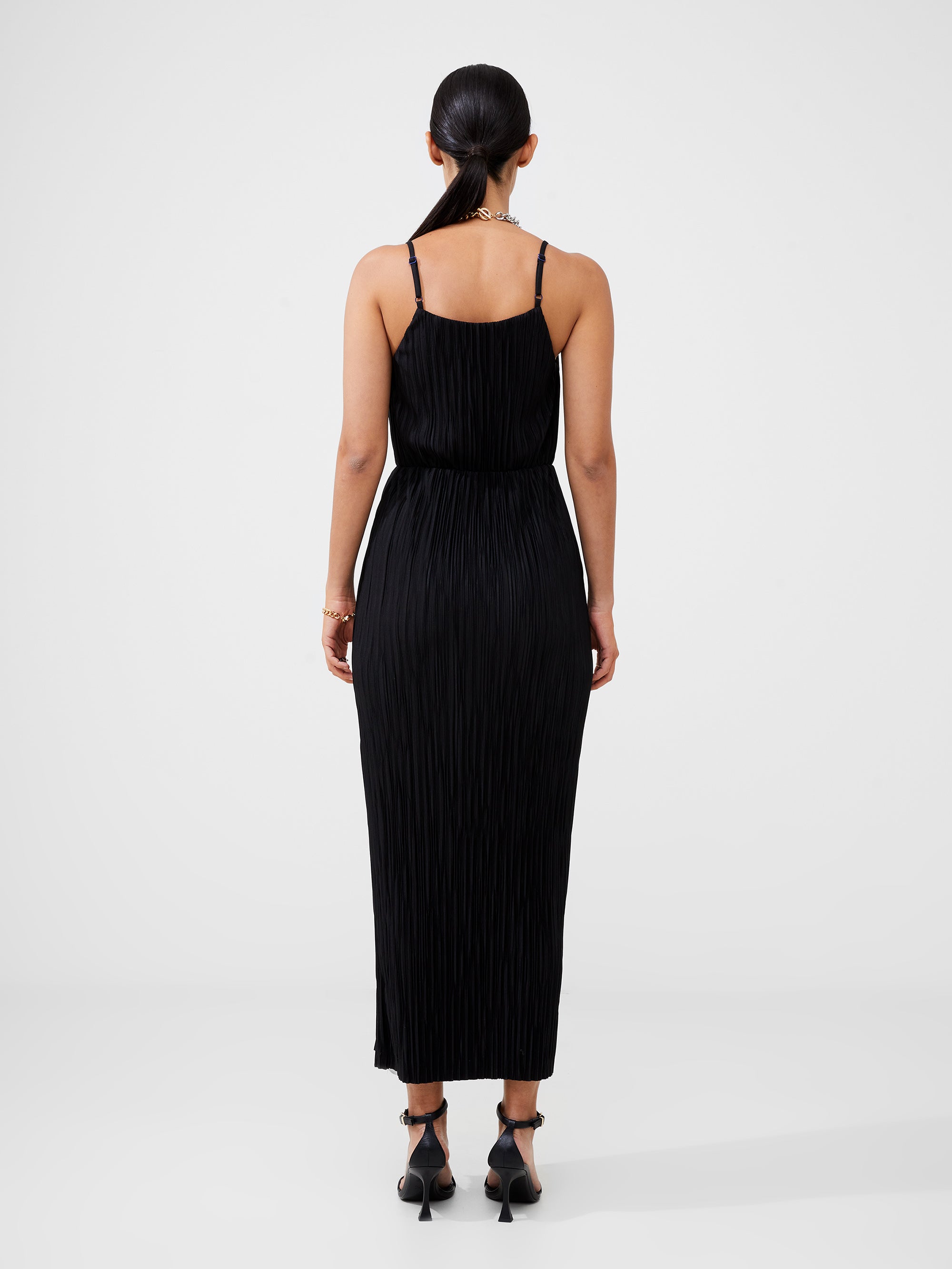 Strappy Plisse Jersey Maxi Dress