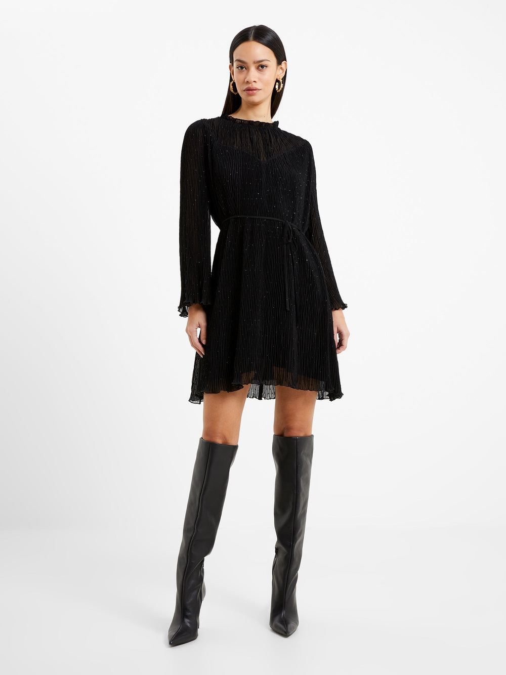 Callie Lurex Pleated Mini Dress | French Connection EU