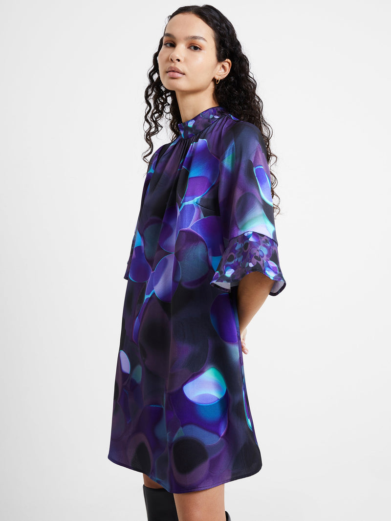 Eva Harlow Recycled Satin Fluted Sleeve Mini Dress | French Connection EU