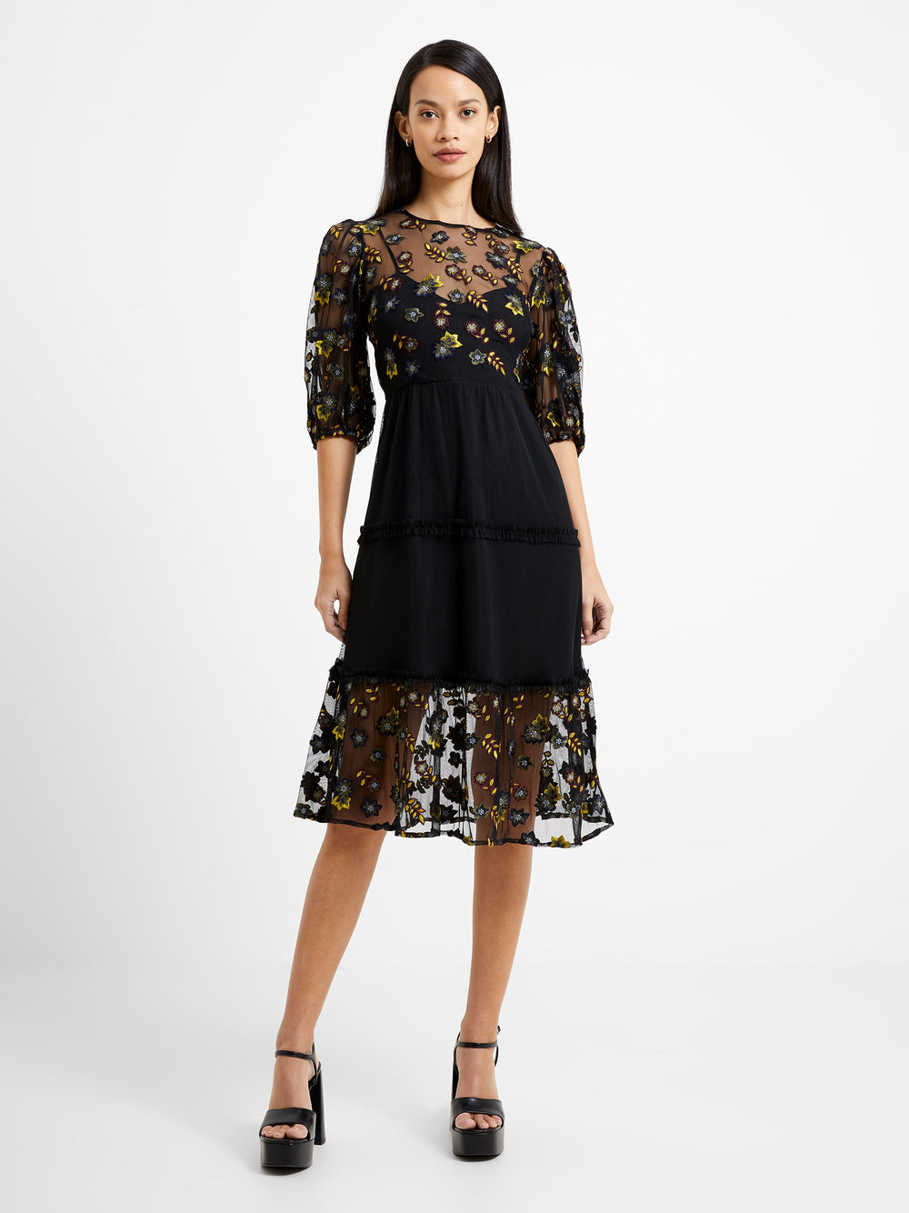 French connection chante 2024 lace midi dress