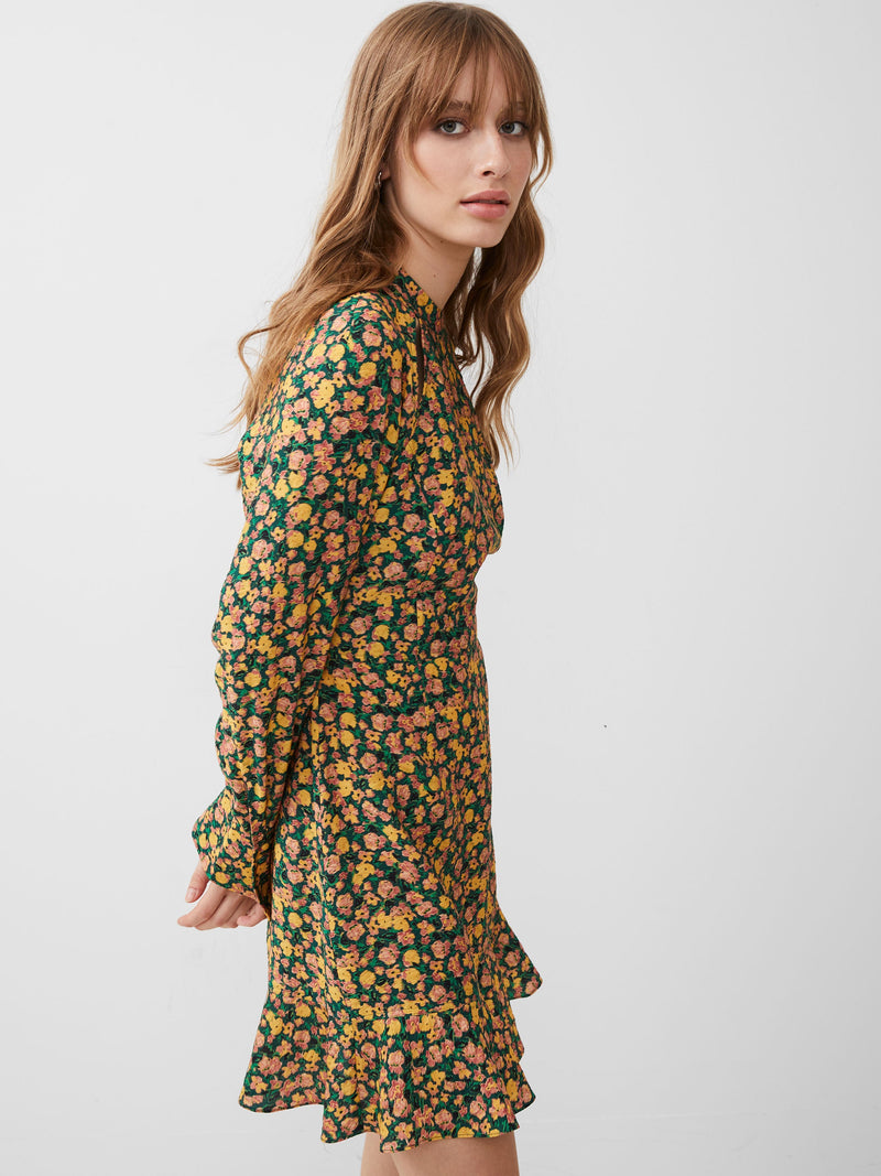 French connection yellow floral dress best sale