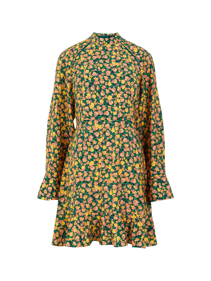 French connection yellow floral dress best sale