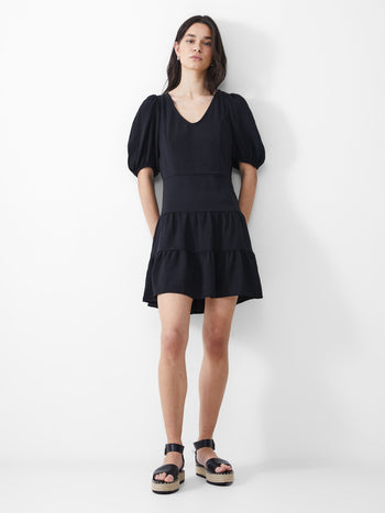 Vee Tiered Crinkle Mini Dress