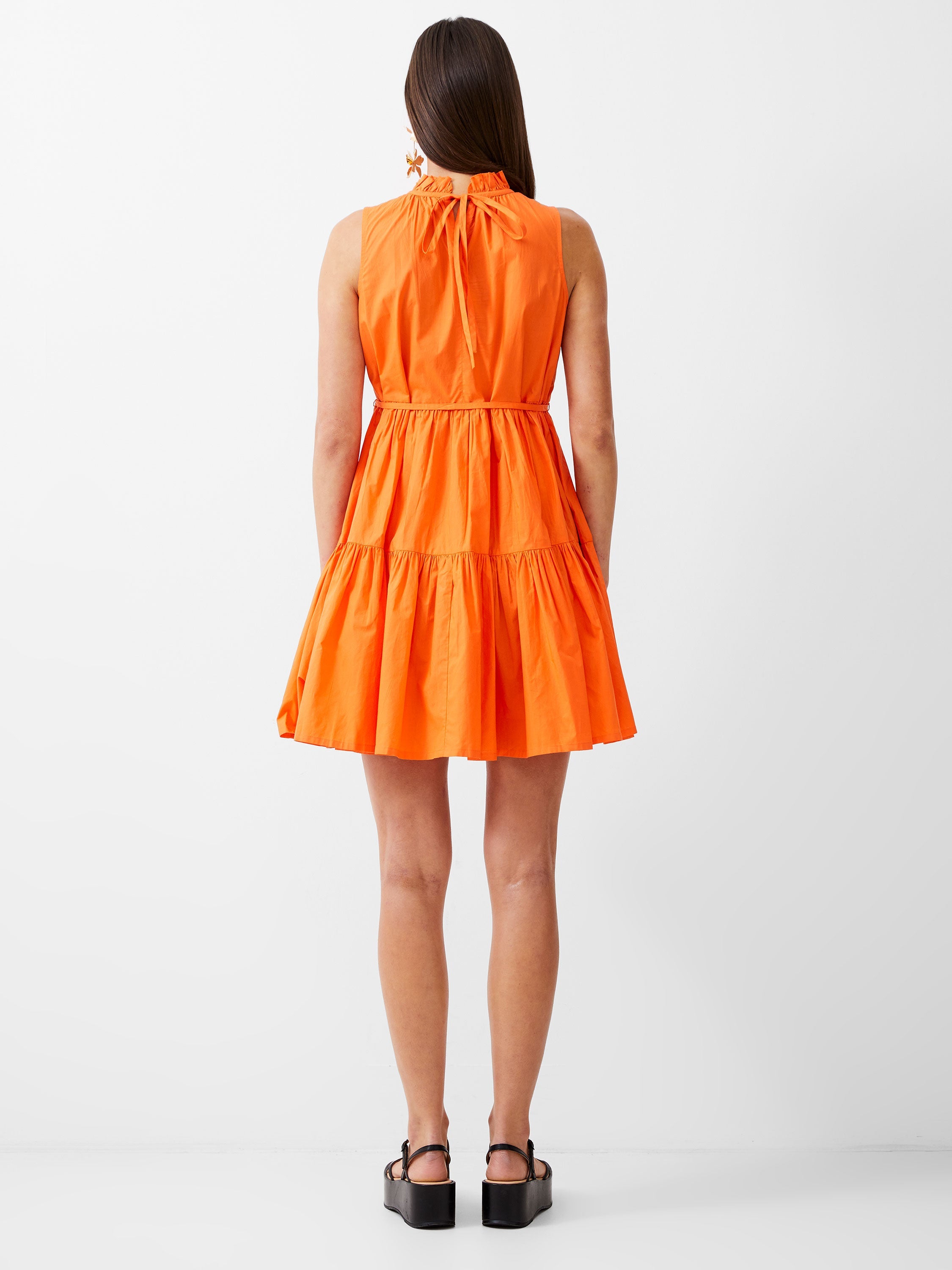 Tiered Poplin Mini Dress