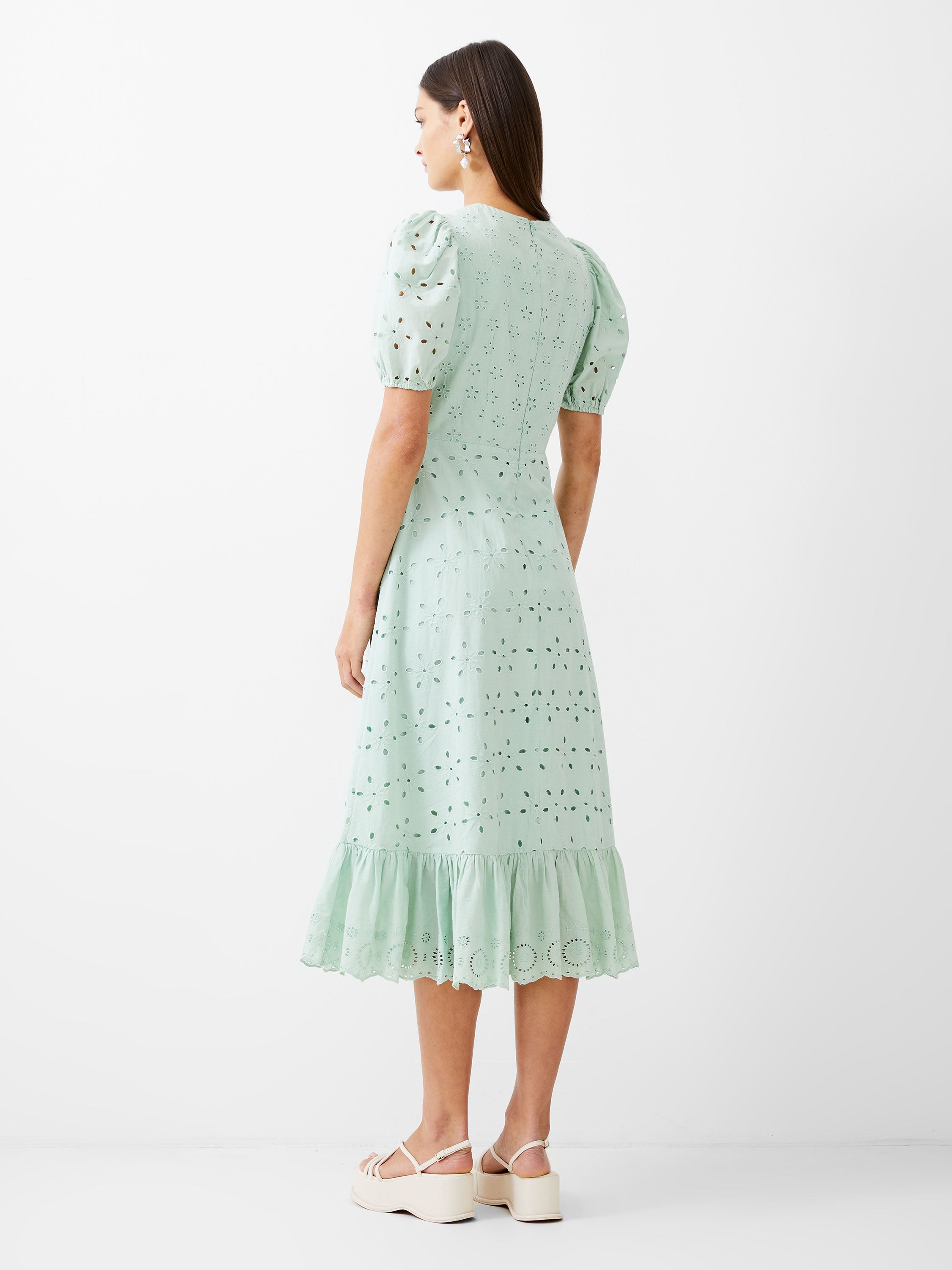 Broderie Tiered Midi Dress