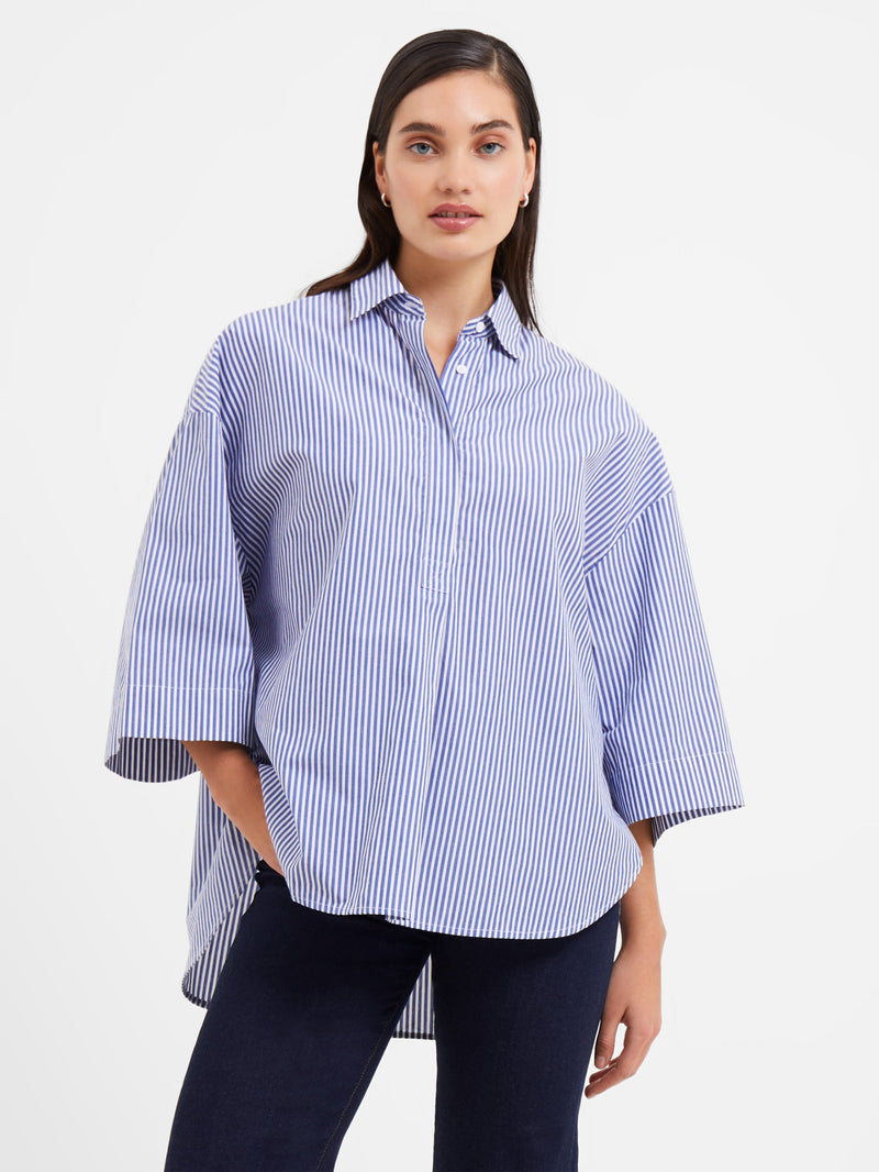 Rhodes Poplin Stripe Popover Shirt