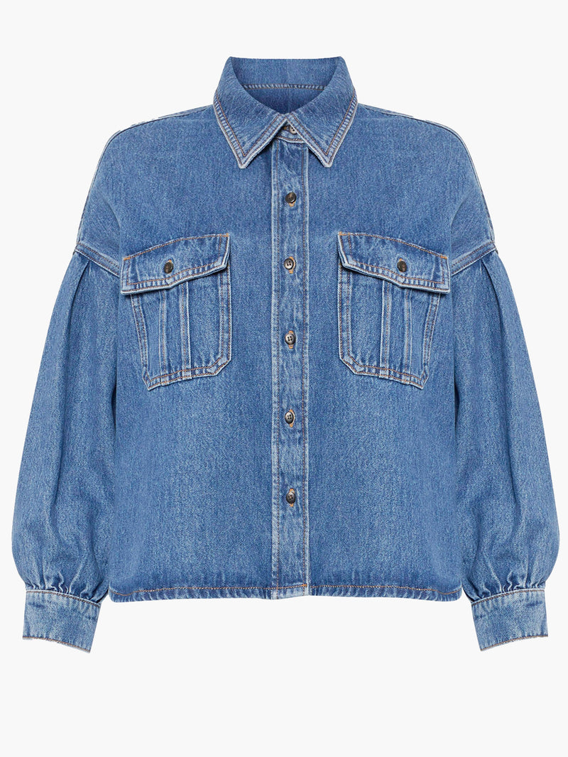 Penelope Denim Puff Sleeve Shirt