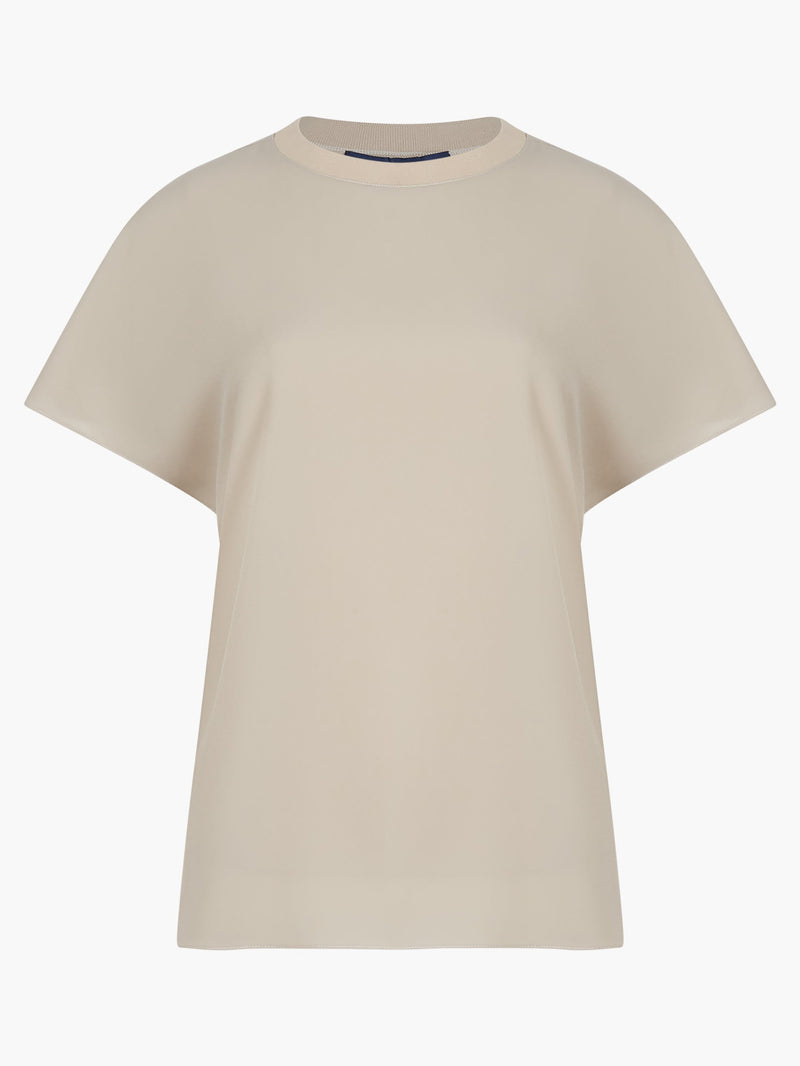 Crepe Light Crew Neck Top