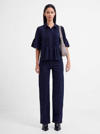 Crepe Light Pin-Tuck Shirt
