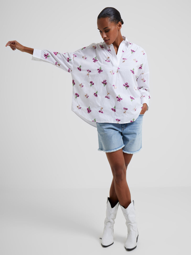 Charla Rhodes Poplin Embroidered Popover Shirt