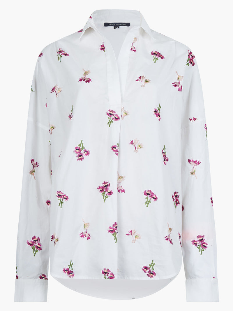 Charla Rhodes Poplin Embroidered Popover Shirt