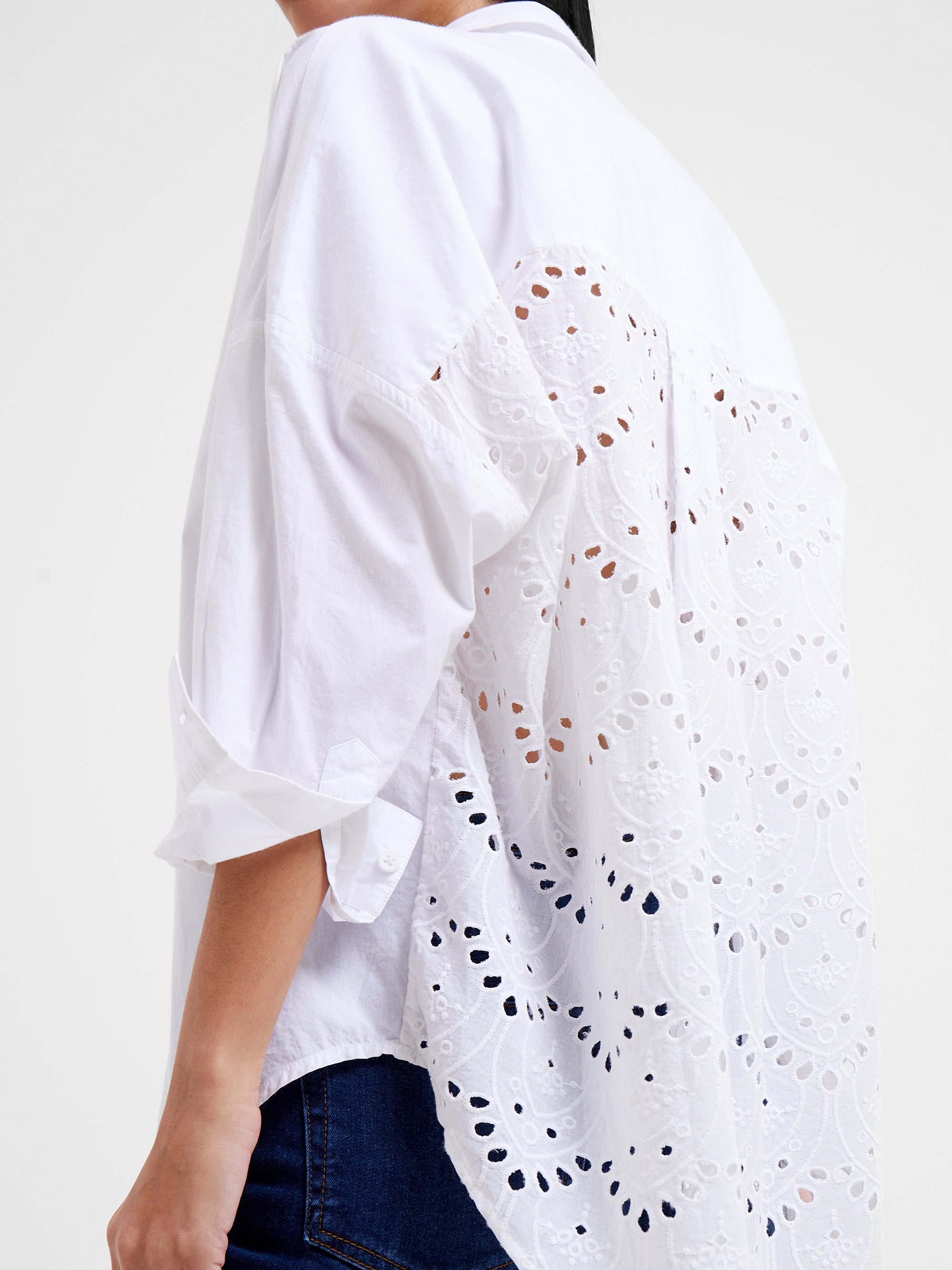 Appelona Broderie Anglaise Back Popover Shirt