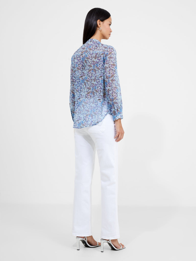 Henley Collar Floral Shirt