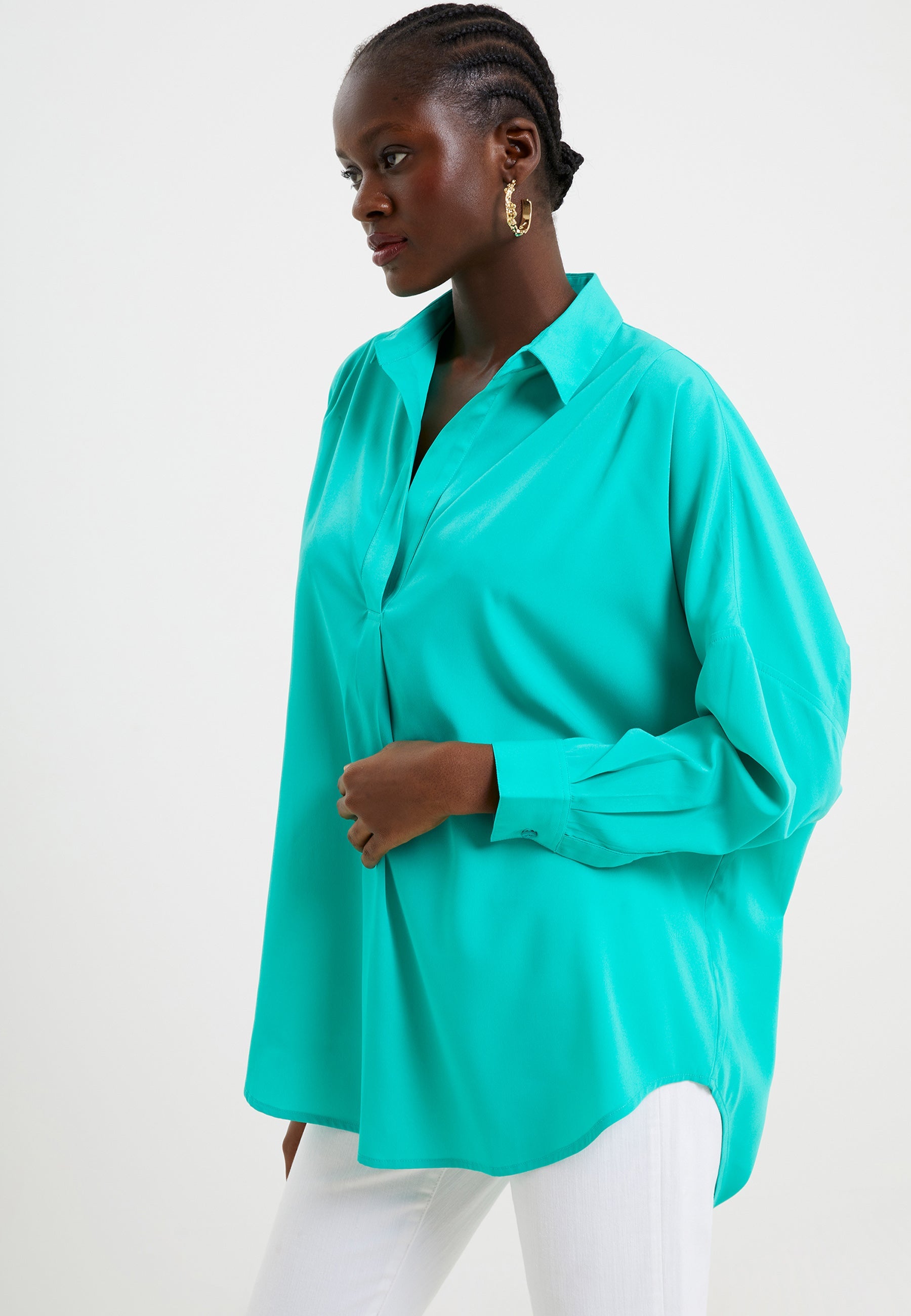 Rhodes Crepe Popover Shirt