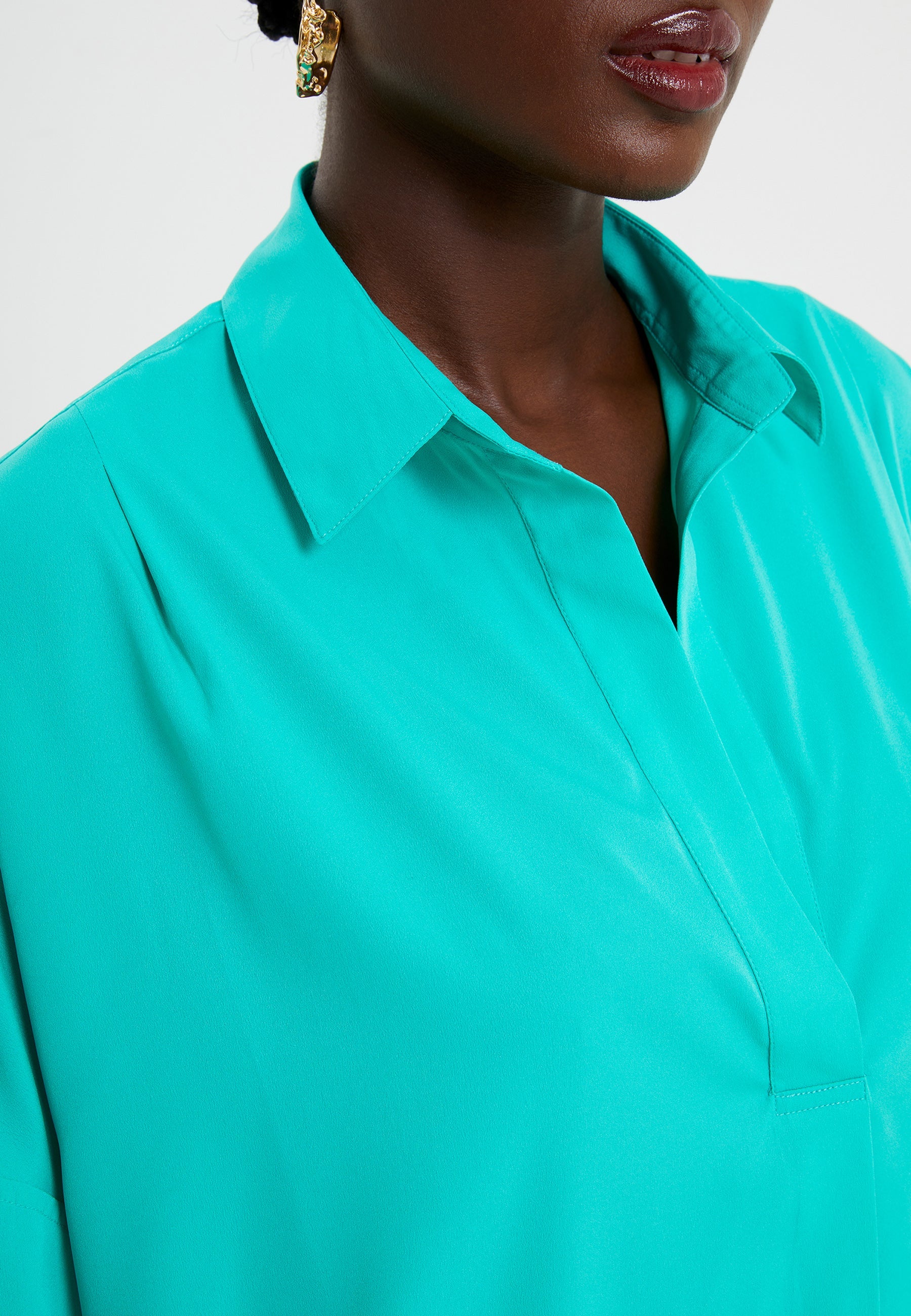 Rhodes Crepe Popover Shirt