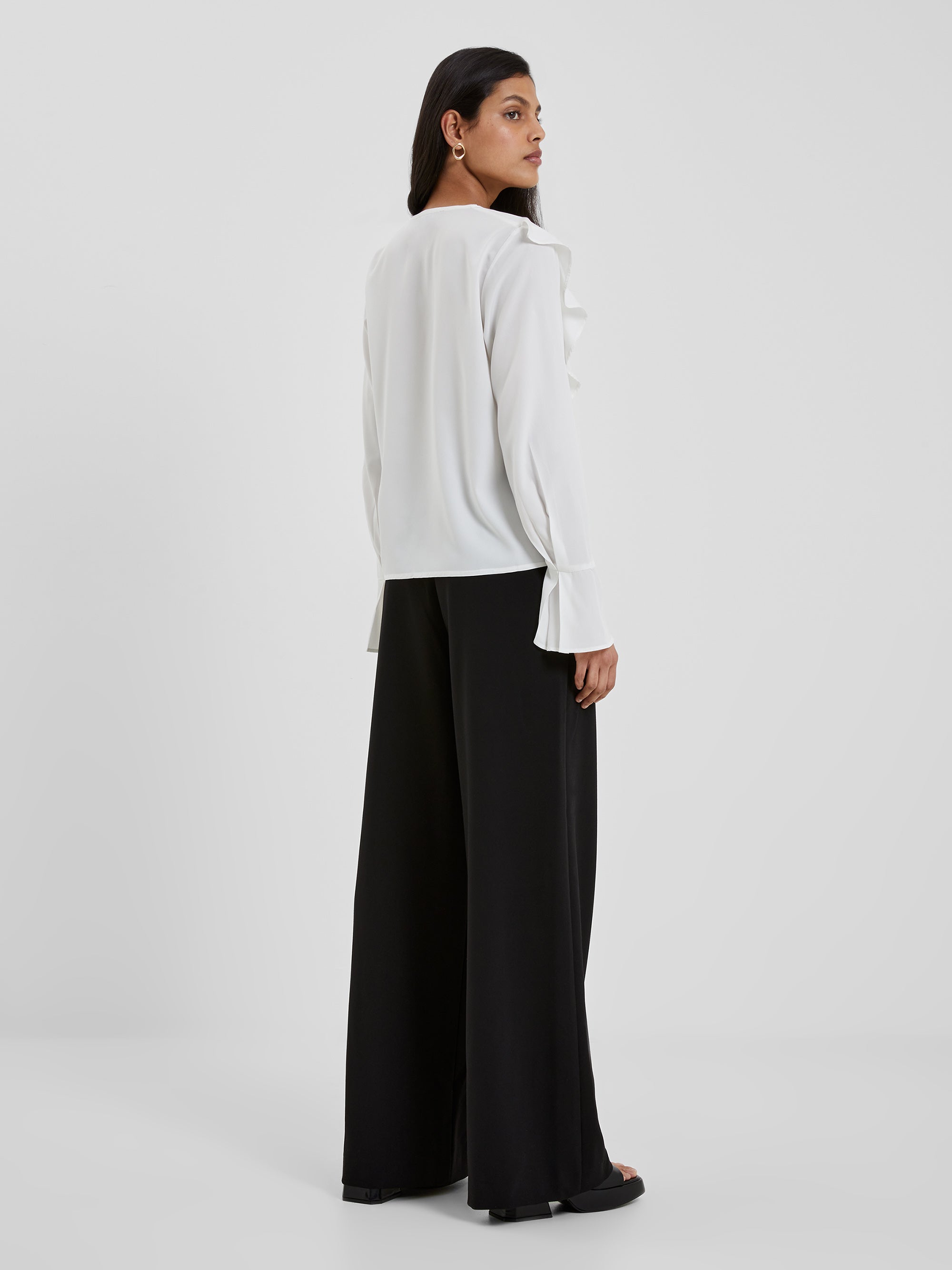 Crepe Light Recycled Asymmetric Frill Shirt