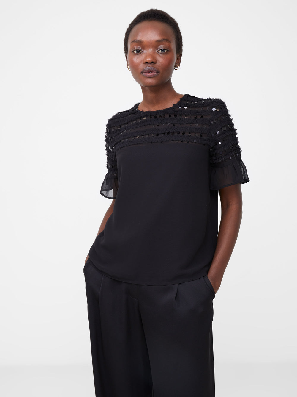 Carina Embellished Top | French Connection EU