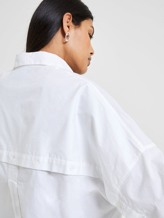 Rhodes Poplin Button-Back Popover Shirt