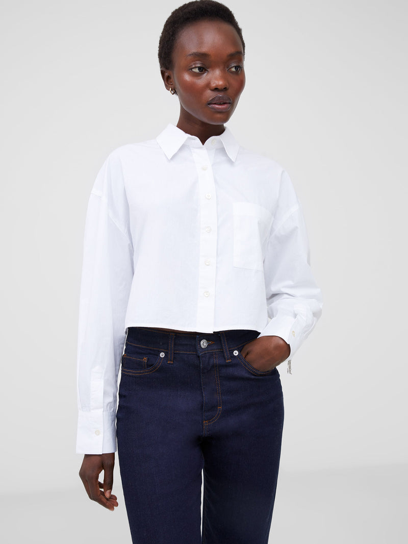 Crystal Alissa Cropped Cotton Shirt