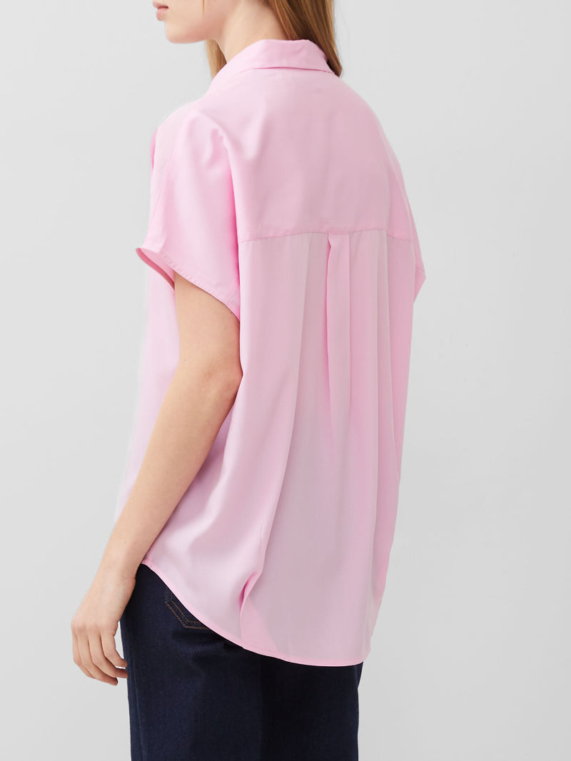 Crepe Light Cap Sleeve Popover Shirt