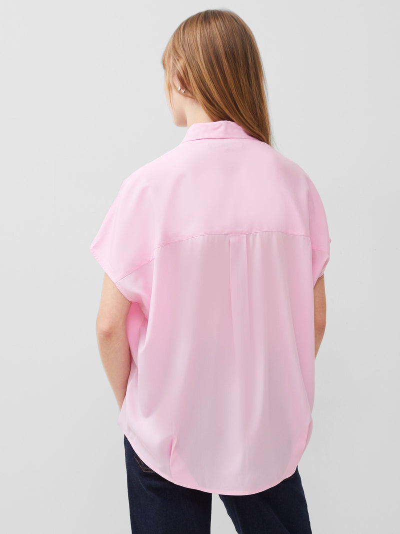 Crepe Light Cap Sleeve Popover Shirt