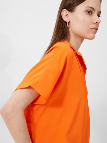 Short Sleeve Crepe Light Popover Shirt