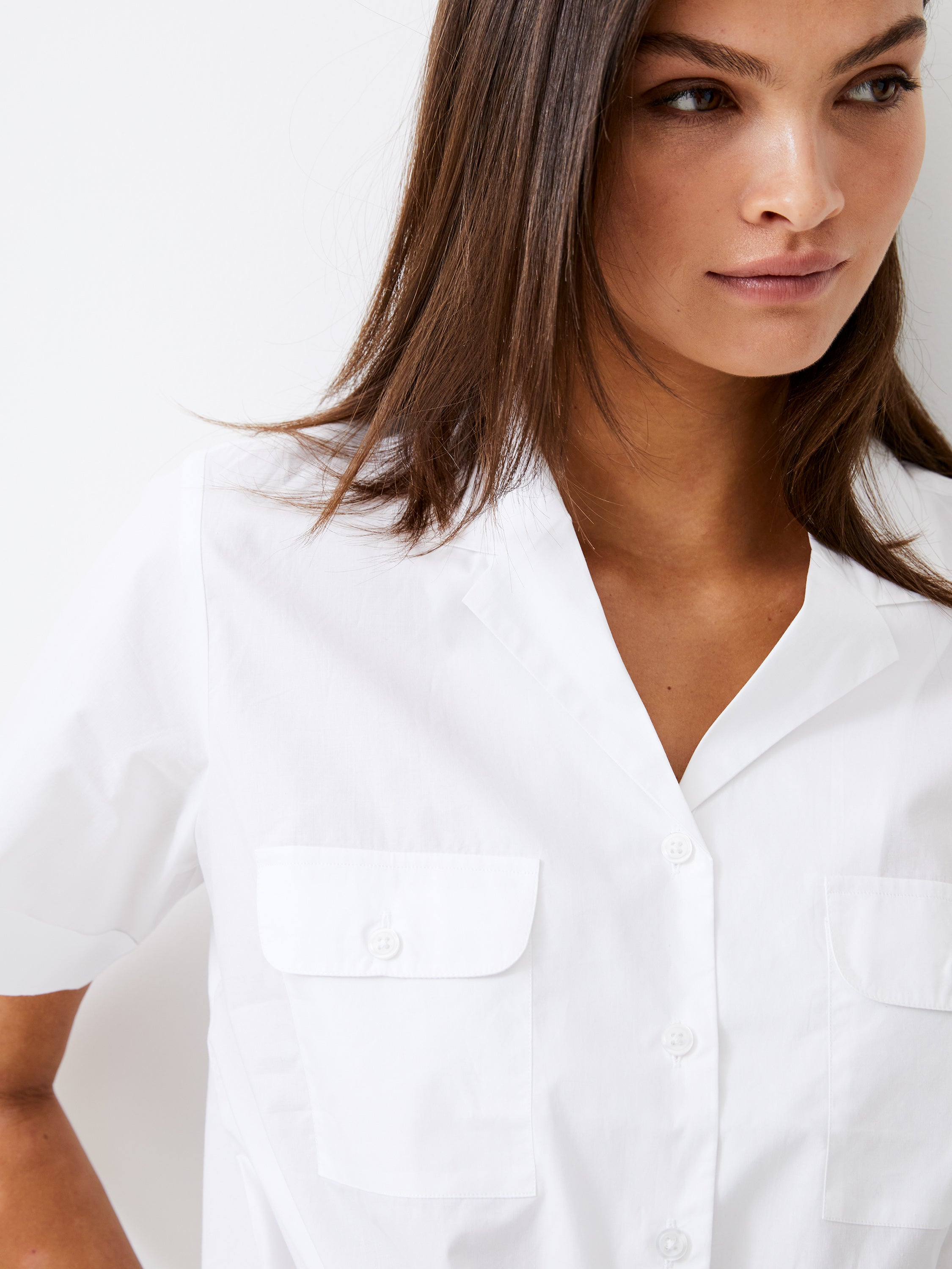 Tie Front Poplin Shirt