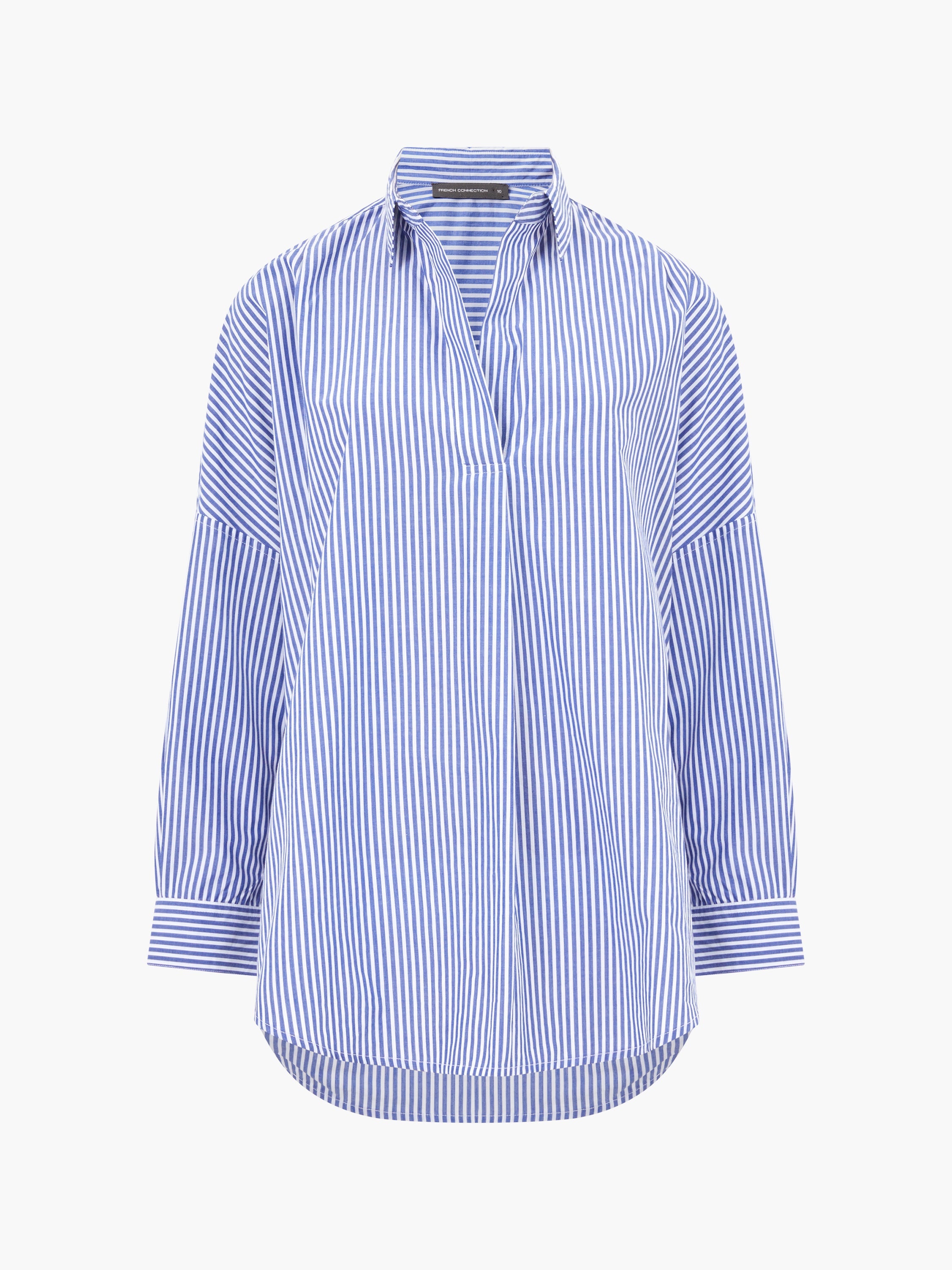 Stripe Poplin Long Sleeve Popover Shirt