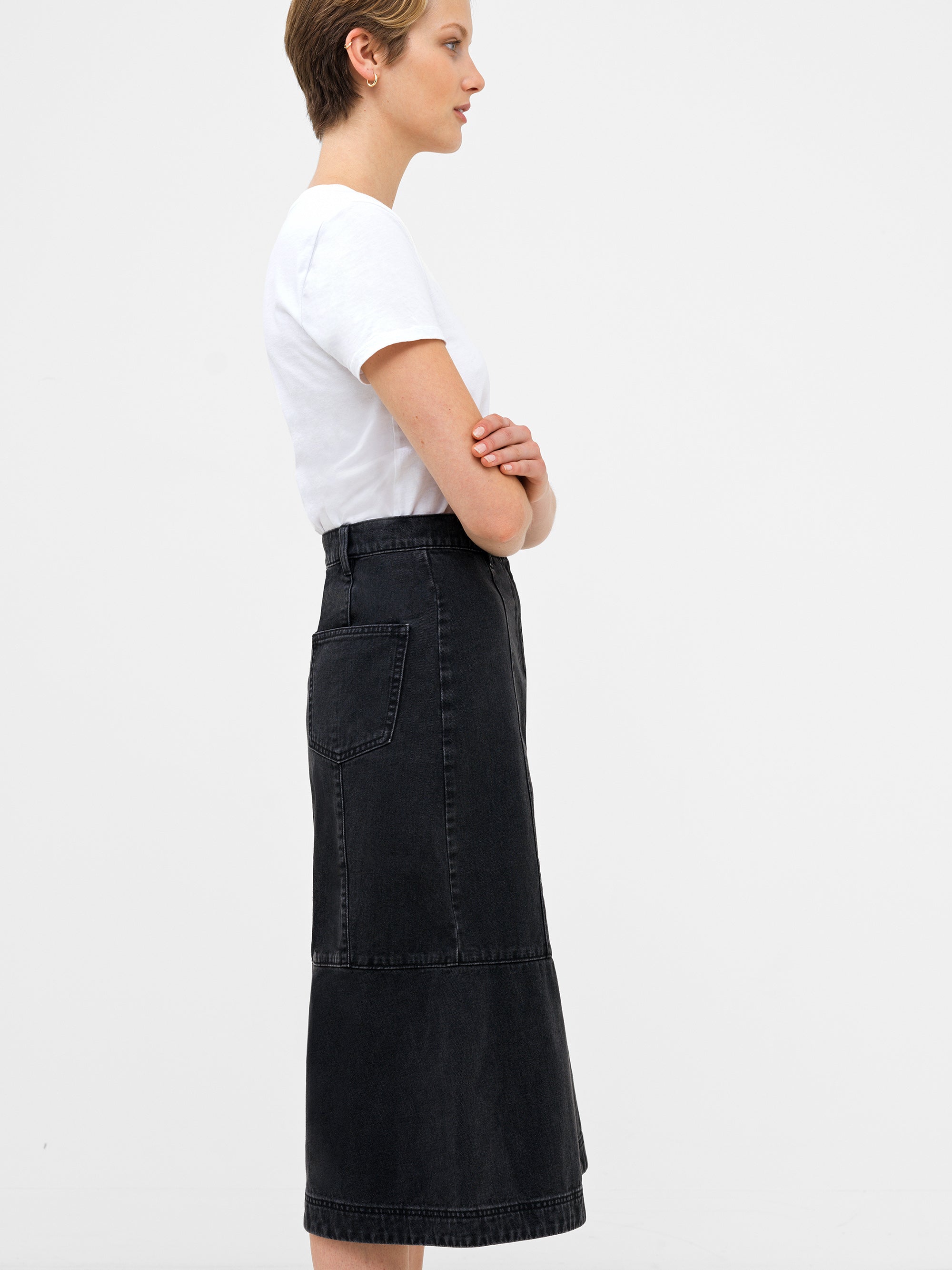 Denver Denim Midi Skirt