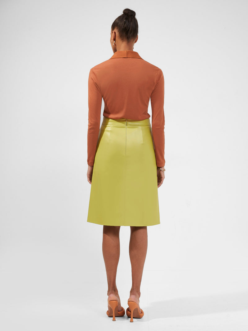 French connection green leather skirt store