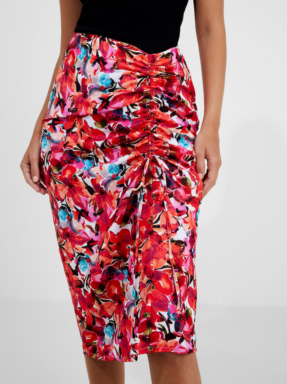 Floral shop ruched skirt