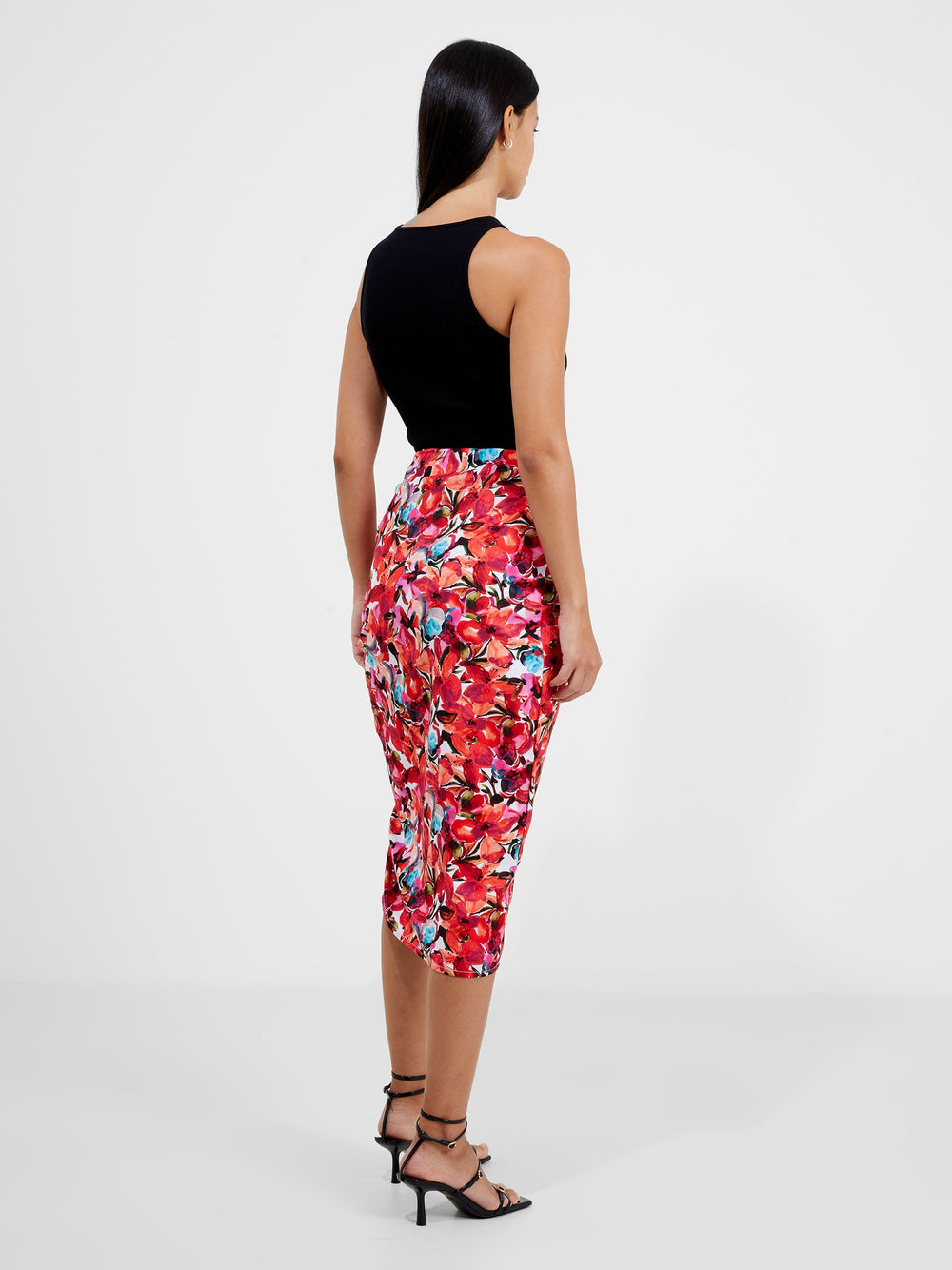 French connection floral midi skirt sale