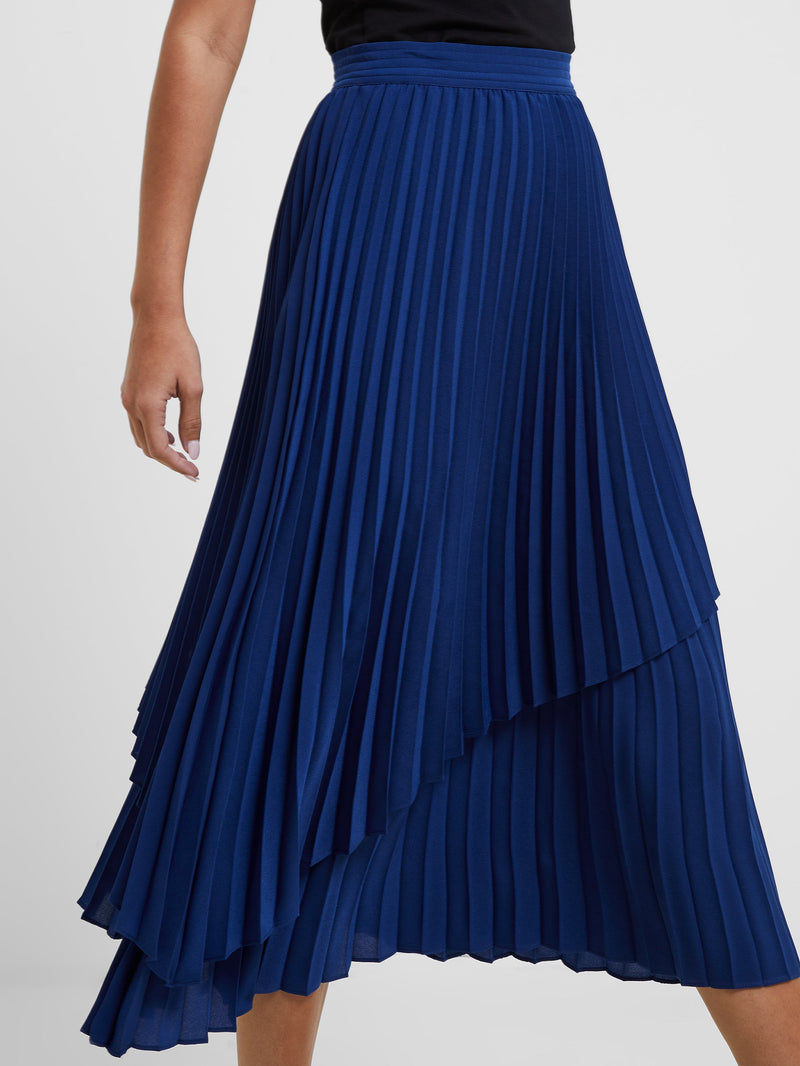 Pleated midi skirt outlet blue