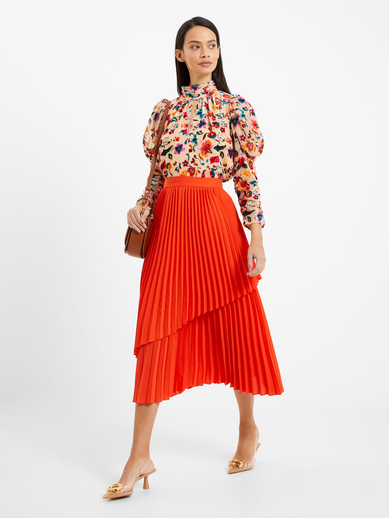 French connection blue pleated skirt best sale