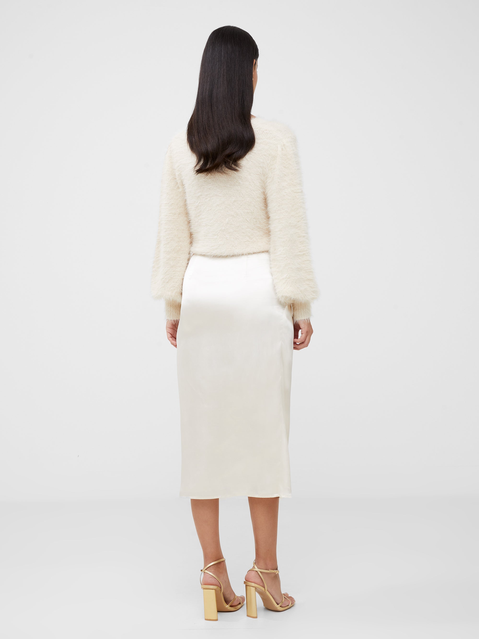 Inu Satin Wrap Midi Skirt