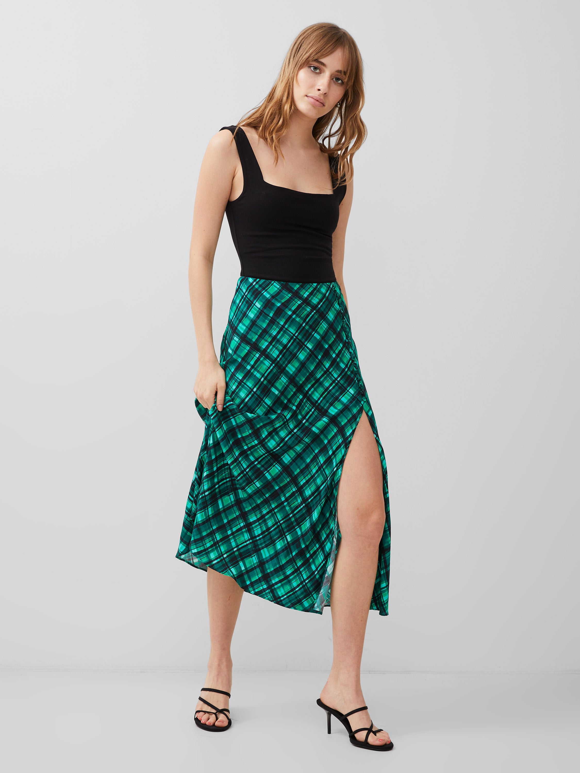 Dani Eco Check Delphine Midi Skirt